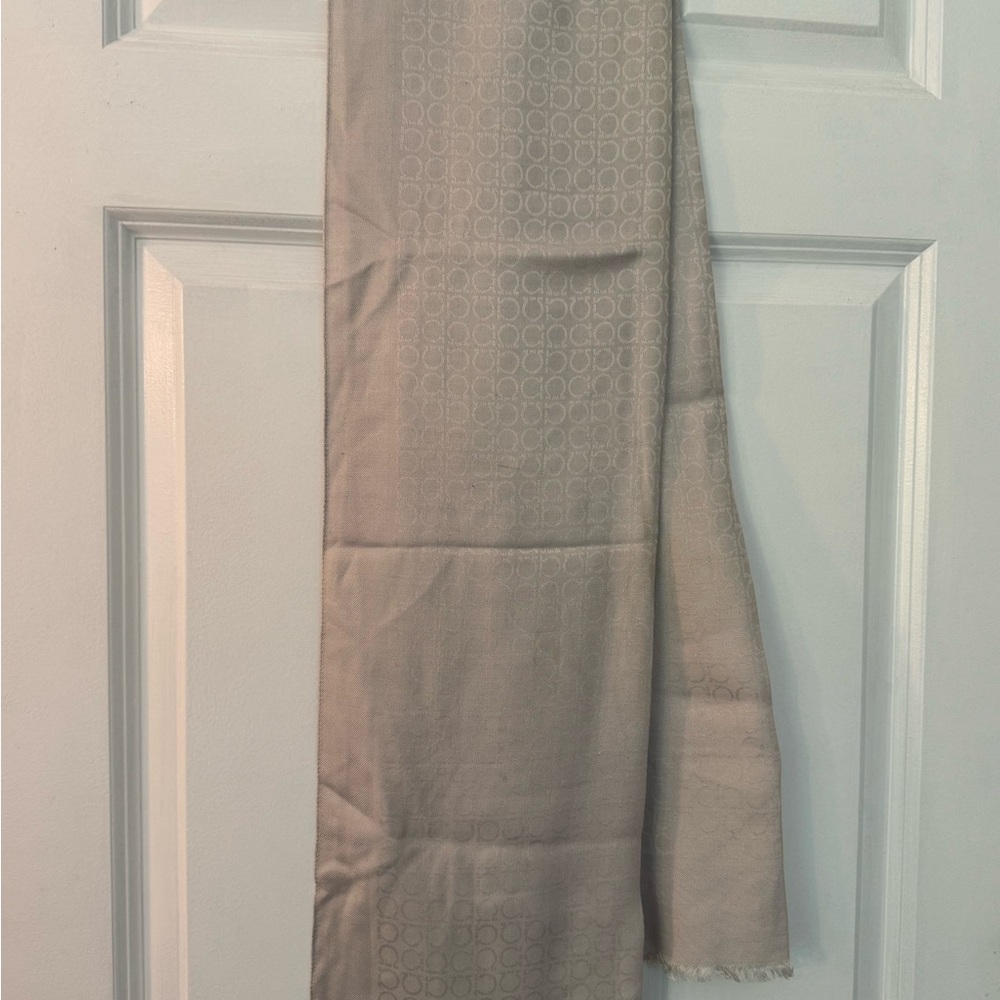 Salvatore Ferragamo Gray Patterned Scarf